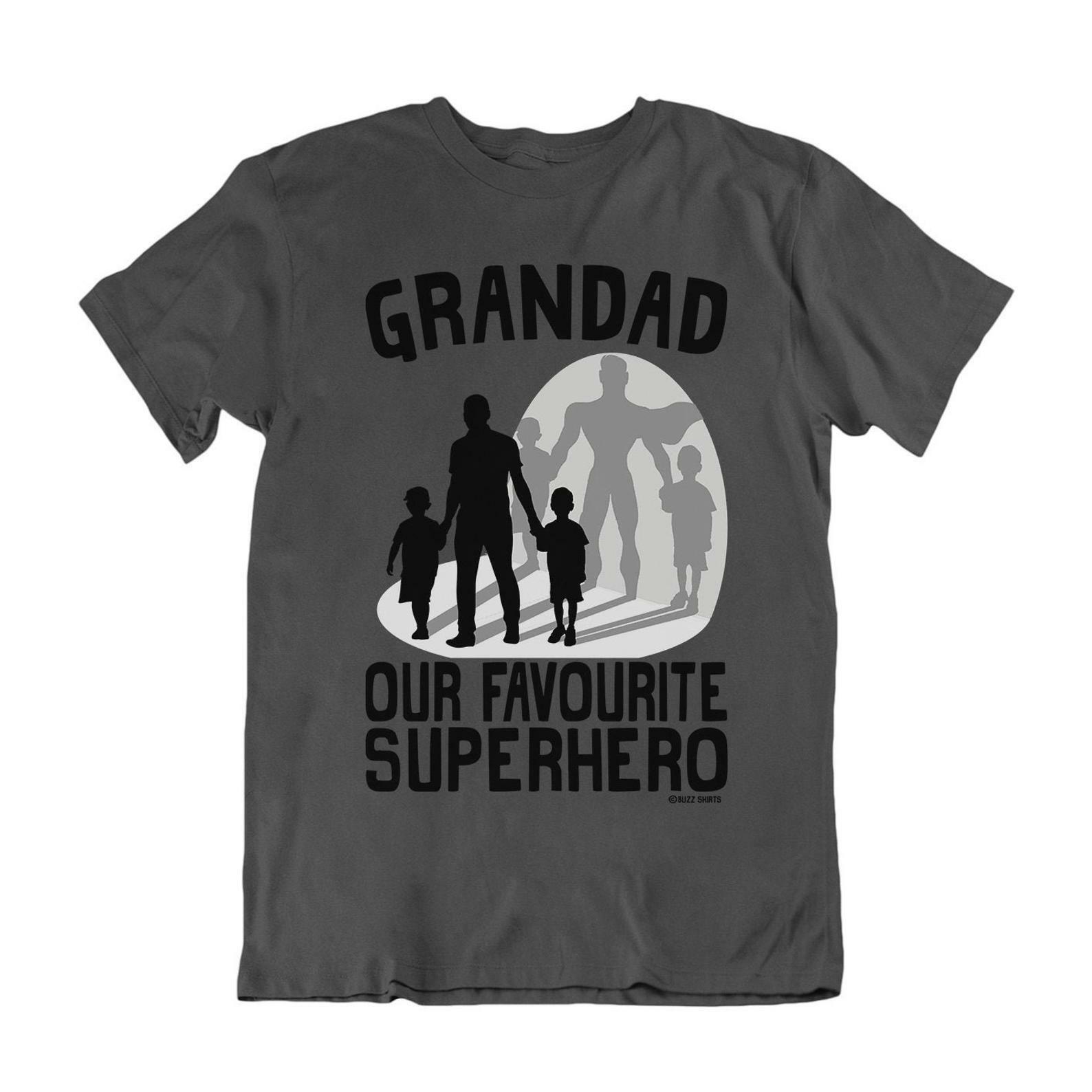 GRANDAD and GRANDSONS Our Favourite Superhero Mens Christmas TShirt Gift for Him S