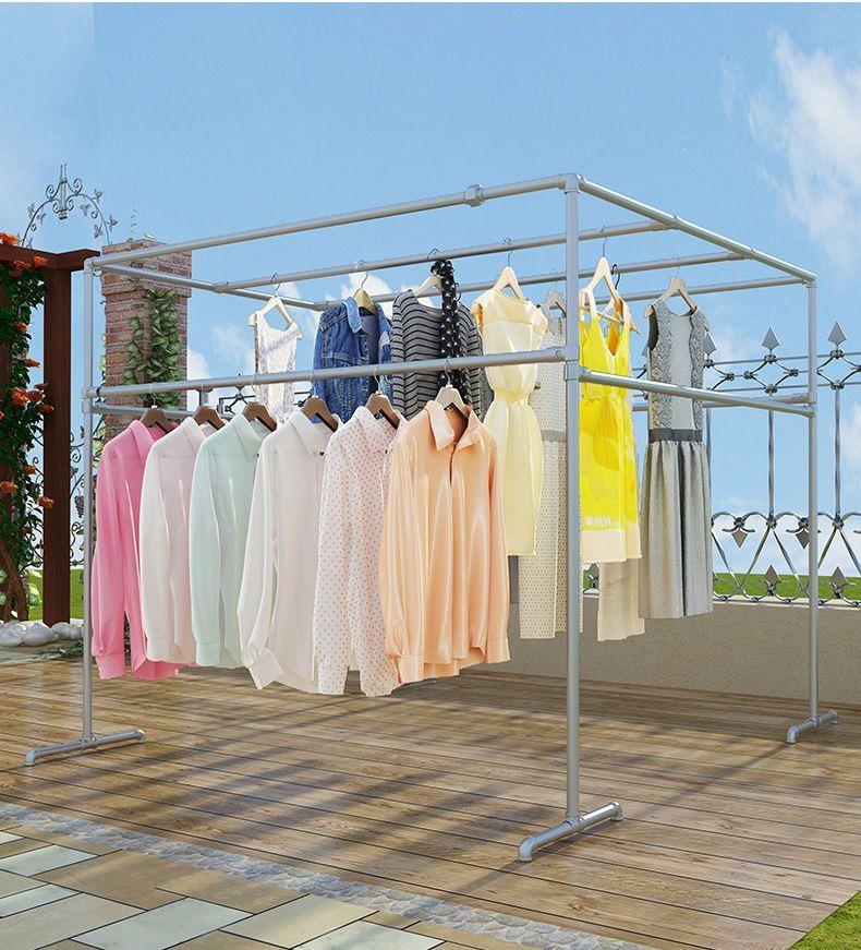 Steel Floor-Standing Windproof Balcony Quilt Drying Rack