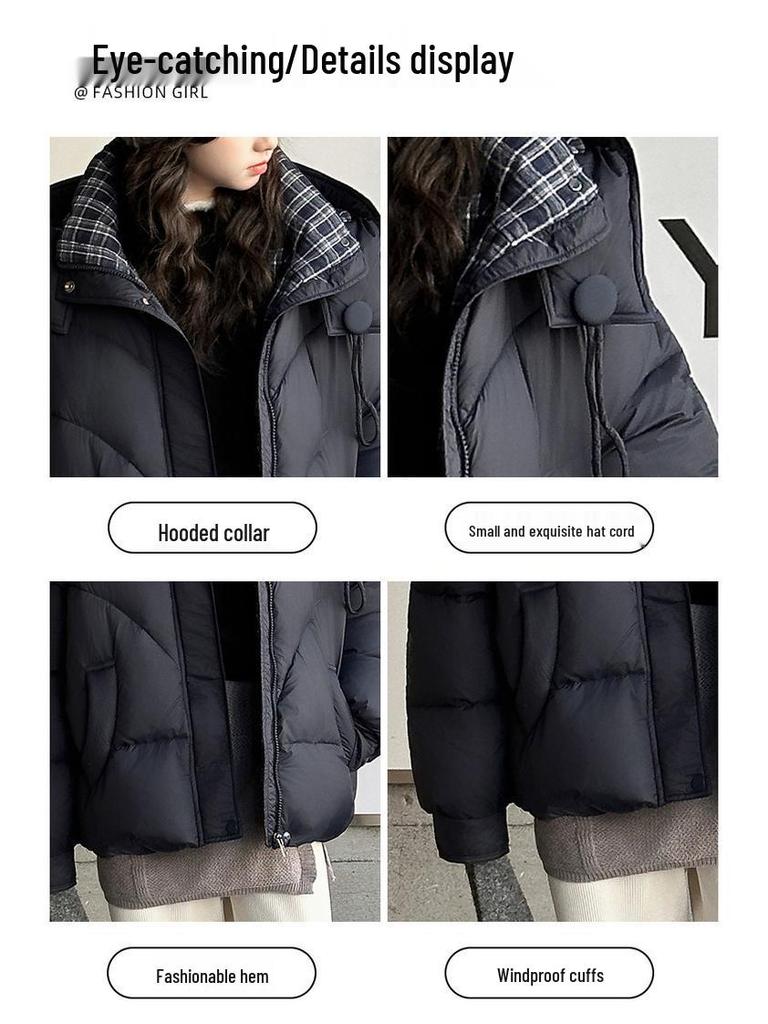 2025 Girls' Winter Fashion Padded Cotton Jacket - Thickened, Stylish Coat for Big Kids