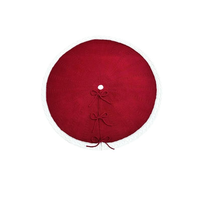 Holidays Knitted Tree Skirt Soft Fabric Round Christmas Tree Base Cover Decoration Handwoven Trees Carpet for Home