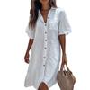 Women's Casual Short-sleeved Regular-length Plus-size Open Cardigan Dress