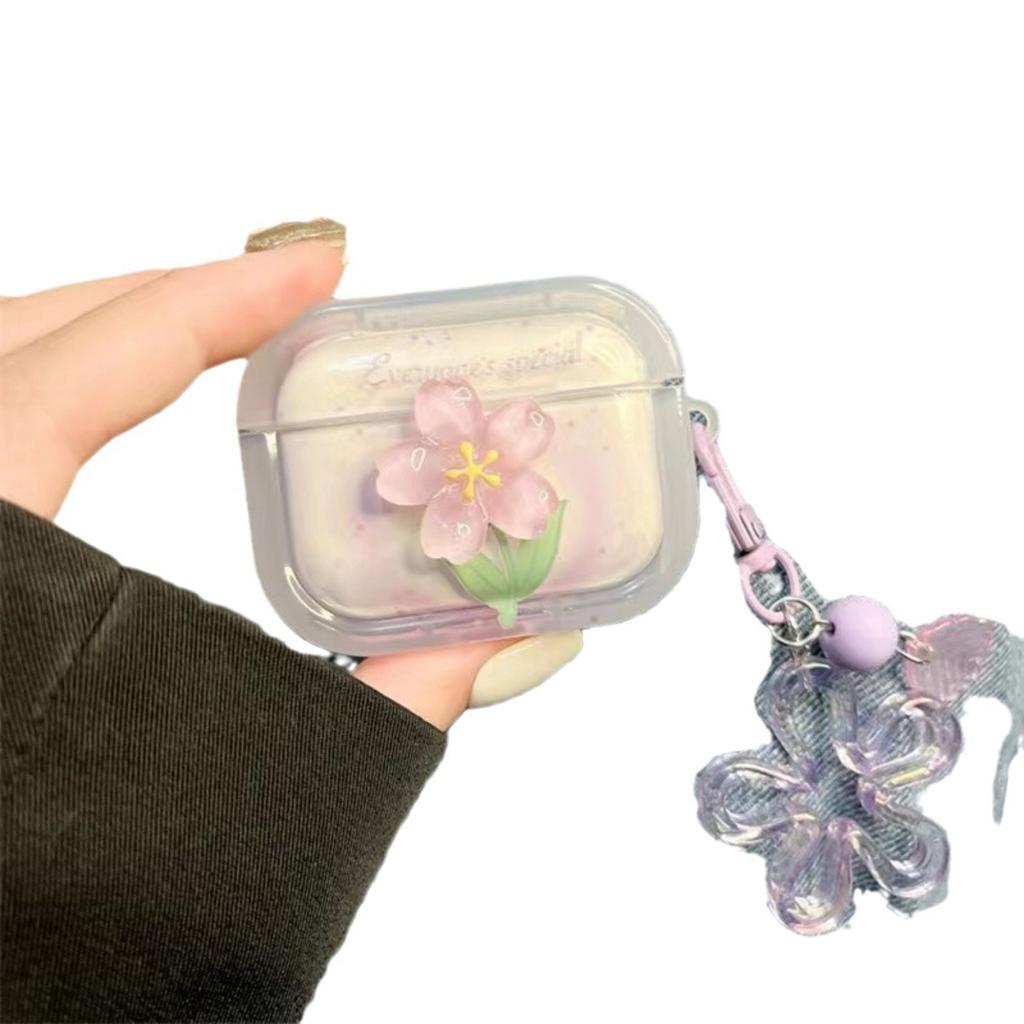 Three-dimensional smudging flowers for AirPods pro1 apple bluetooth wireless 1/1 generation earphone cover cute pendant