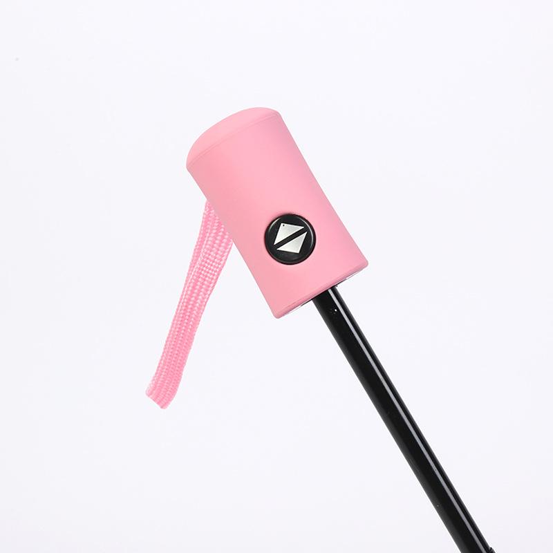Automatischer Faltbarer Regenschirm - Kompakter 3-teiliger Schirm mit transparentem PVC-Dach und farbigem Griff