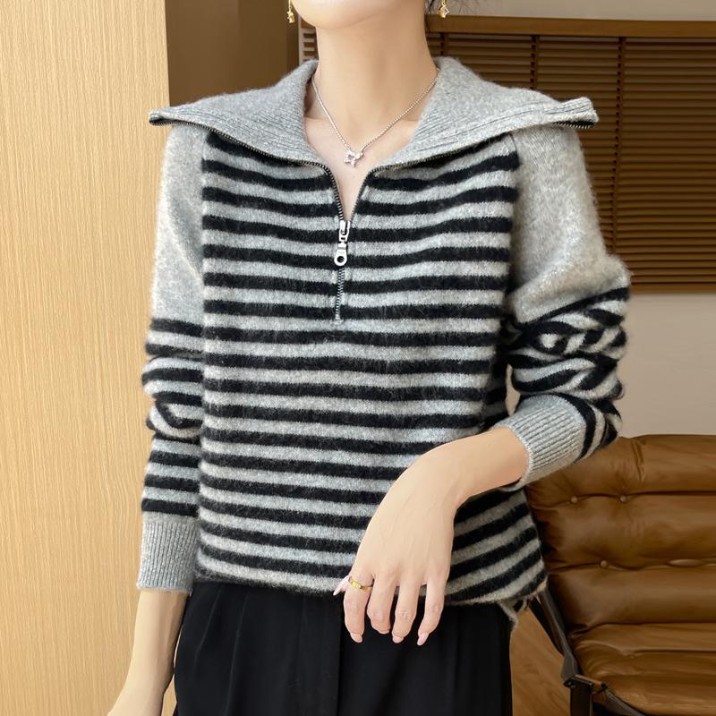 Dámský kašmírový svetr Qinghe kašmír 30% kašmír 70% vlna Dámský podzimní a zimní kašmírový svetr měkký a teplý