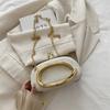 Retro Metallgriff Runde Kunstleder Clutch Tasche Vintage Kette Umhängetasche für Damen