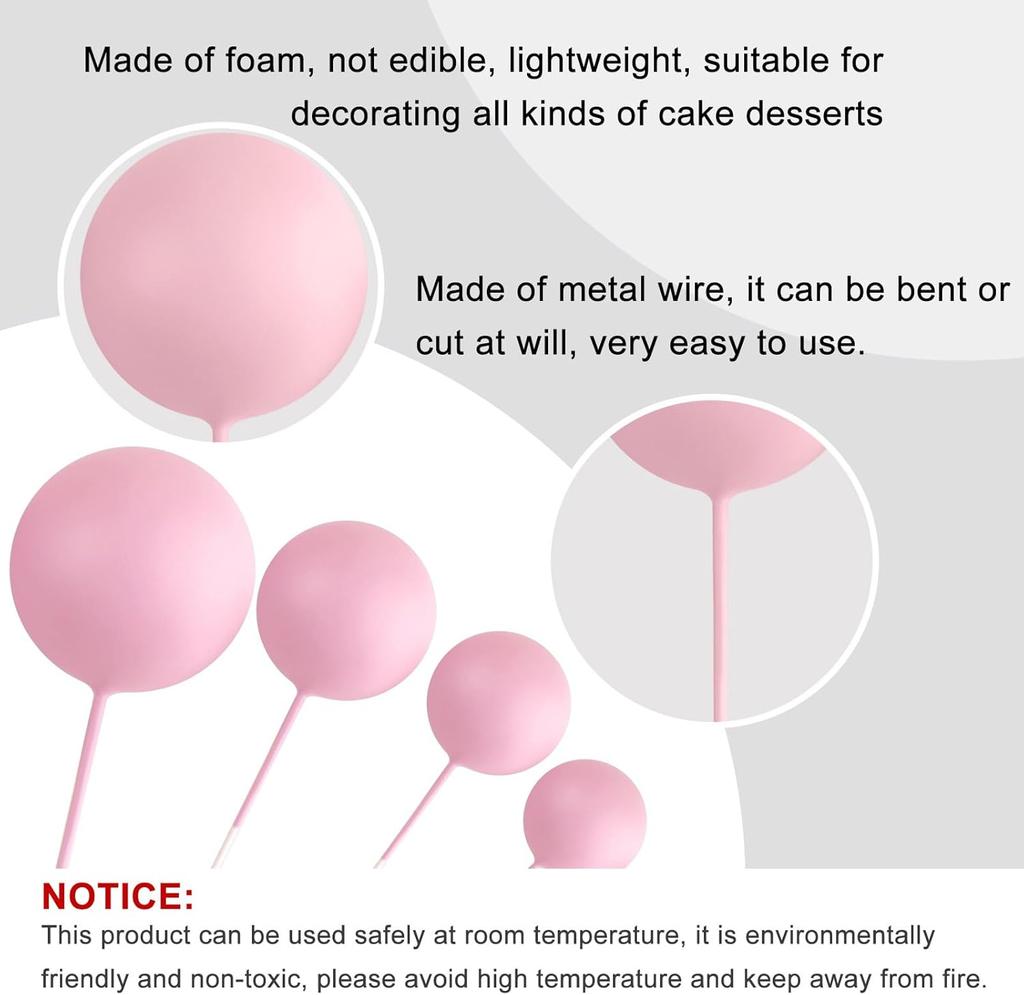 20 Pcs Ball Cake Topper Decorations Mini Balloons cake Topper Sticks Decorations for Wedding Birthday Cake Decorations