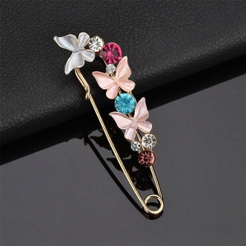 Rhinestones Flower Brooch Adjustable Waist Fastening Pins Versatile Brooches  Dress Decoration