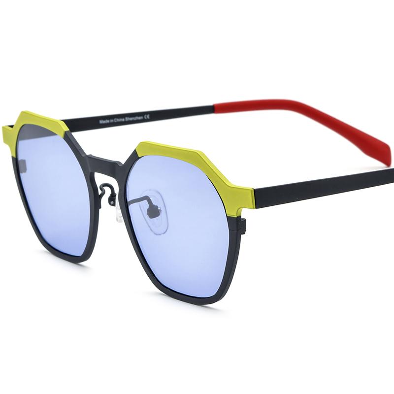 Borregls Colorful Titanium Sunglasses Men Vintage Polygon Fashion Women 2025 Retro Designer Polarized UV400 Sun Glasses 185814T