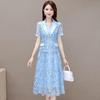 La Chapelle Women's Chinese Style Blazer Collar Two-Piece A-Line Dress