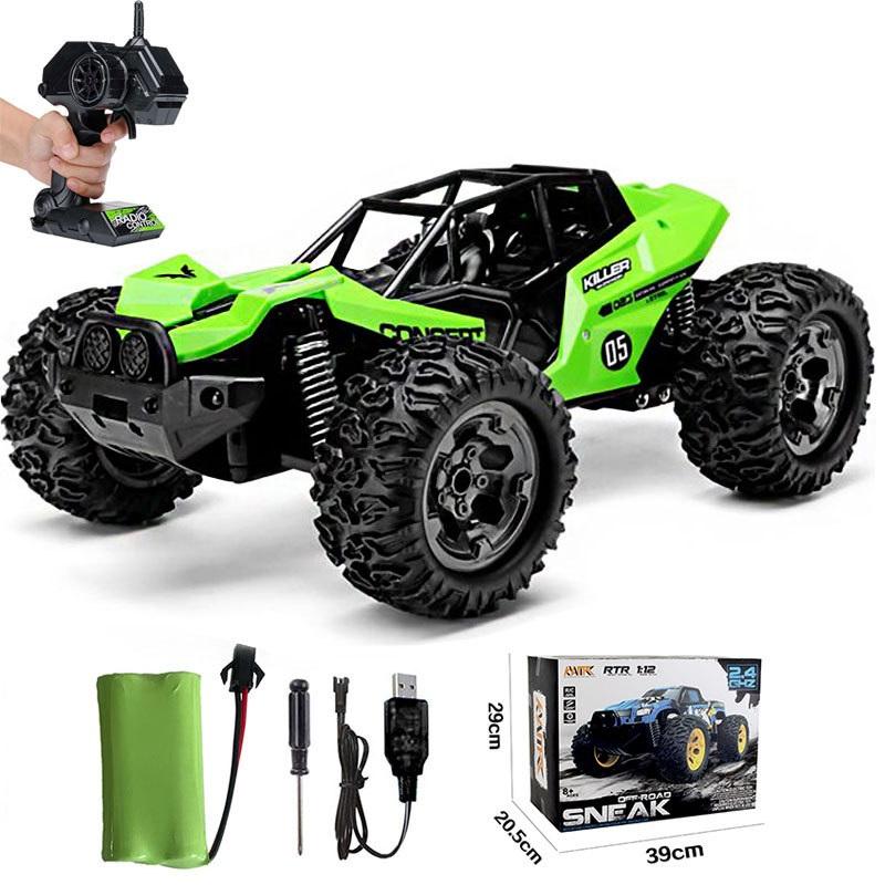 

1:12 Scale 2.4G RC Climbing Car, Large Graffiti Off-Road Monster Truck, 15km/h High Speed Remote Control Toy for Kids