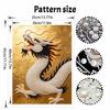 DIY Pearl Gem Golden Chinese Dragon Shining Bead Craft Art Home Wall Ornament Simple Unframed Room Decoration Art Modern Exquisite Wall Decor