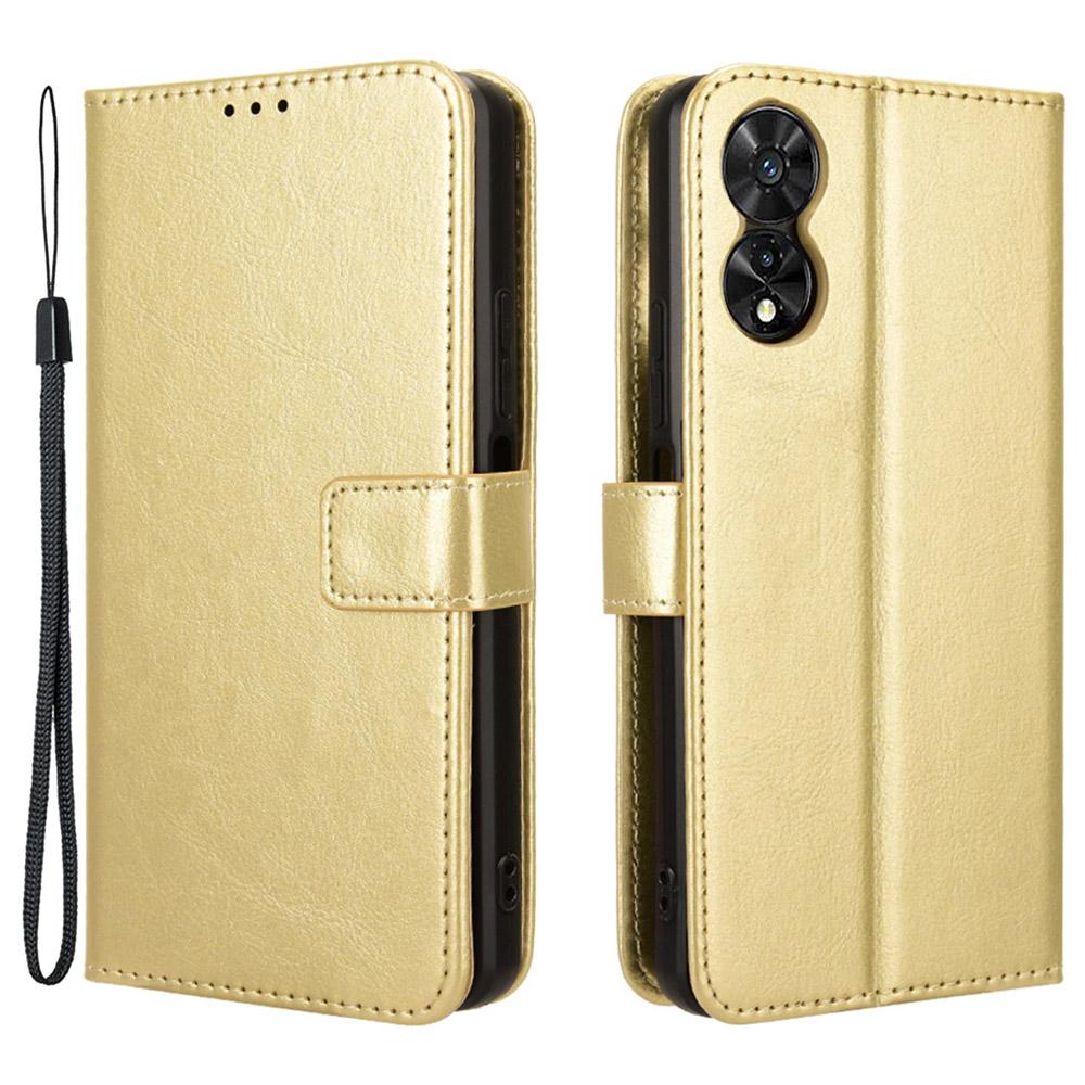 For TCL 505 T509K T5094 Case Viewing Stand PU Leather Crazy Horse Texture Phone Cover