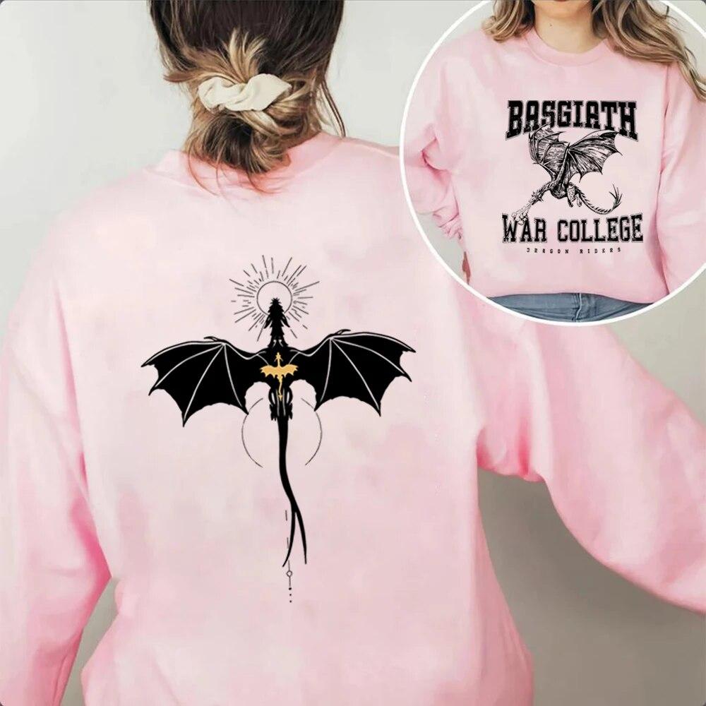 Unisex HoodieBasgiath War College Double Sided Crewneck Sweatshirt Fourth Wing Shirt Violet Sorrengail Bookish Hoodie Unisex Sweatshirts