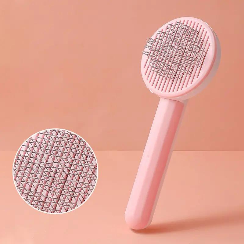 

1-Piece Pet Grooming & Hair Removal Brush - For Dogs, Cats, Puppies & Kittens, Dog & Cat Grooming Cleaning Tool рожевий