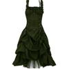 Drawstring Waist Slim Lolita Cosplay Gothic Prom Dresses Dresses Irregular Strappy Lace Dresses