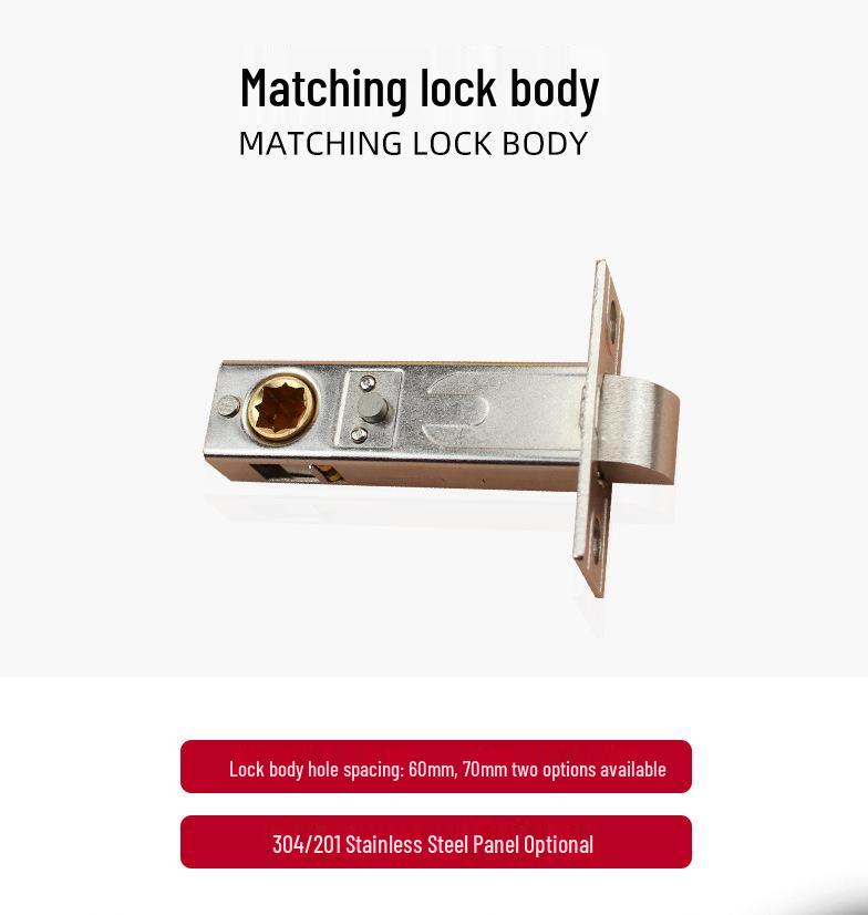 American-Style Stainless Steel Keyless Bathroom Lever Lock with Brake