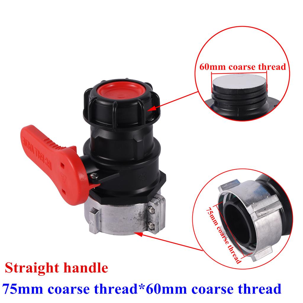 75mm IBC Tote Adapter Heavy Duty S75X60 Coarse Thread Ball Valve Connector IBC Tank Coarse Thread Adapter Ball Cap Valve