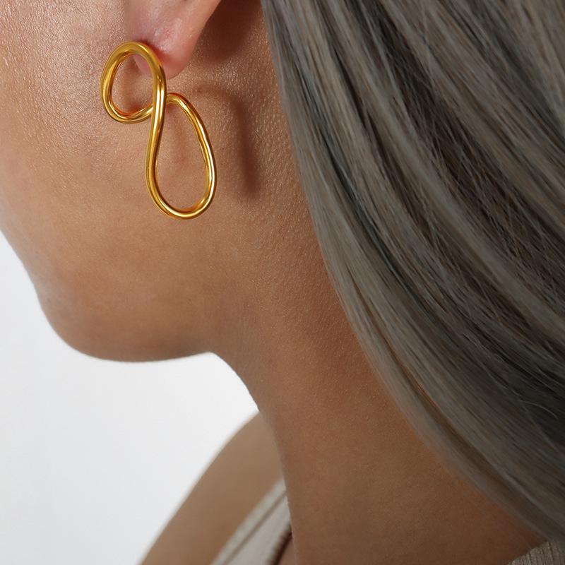 Women's Jewelry Personalized Geometric Hoop Earrings for Women's Hollow Out Shaped Earrings for Modern