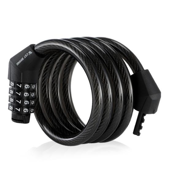 Bike Cable Combination Lock 4-Digit Password Anti-theft Bicycle Lock Cable Lock with Zinc Alloy Core for MTB Road Bike Scooter