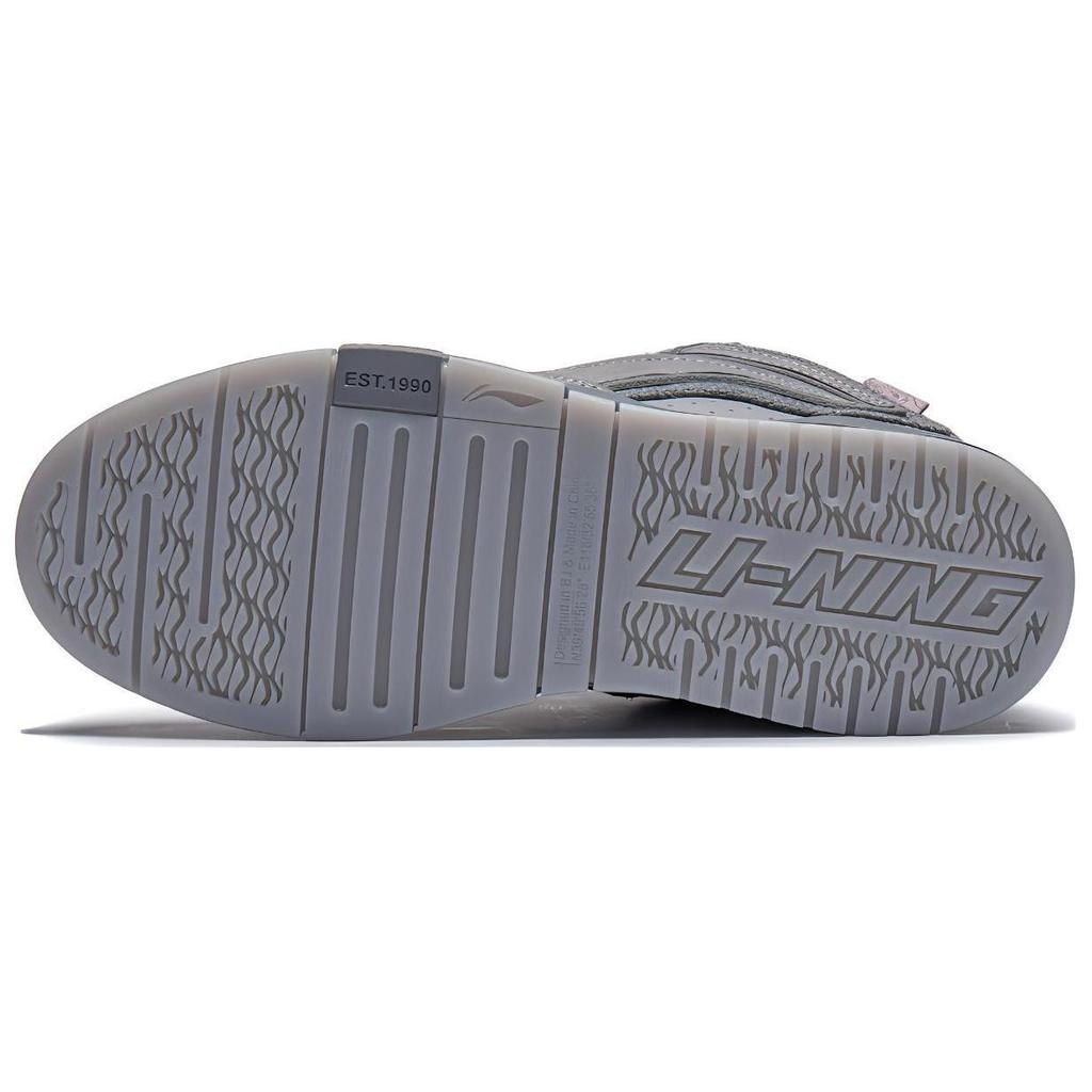 Li Ning X PLEASURES Wear Resistant And Lightweight Low Top Skateboard Shoes Women's Gray AECT066-2