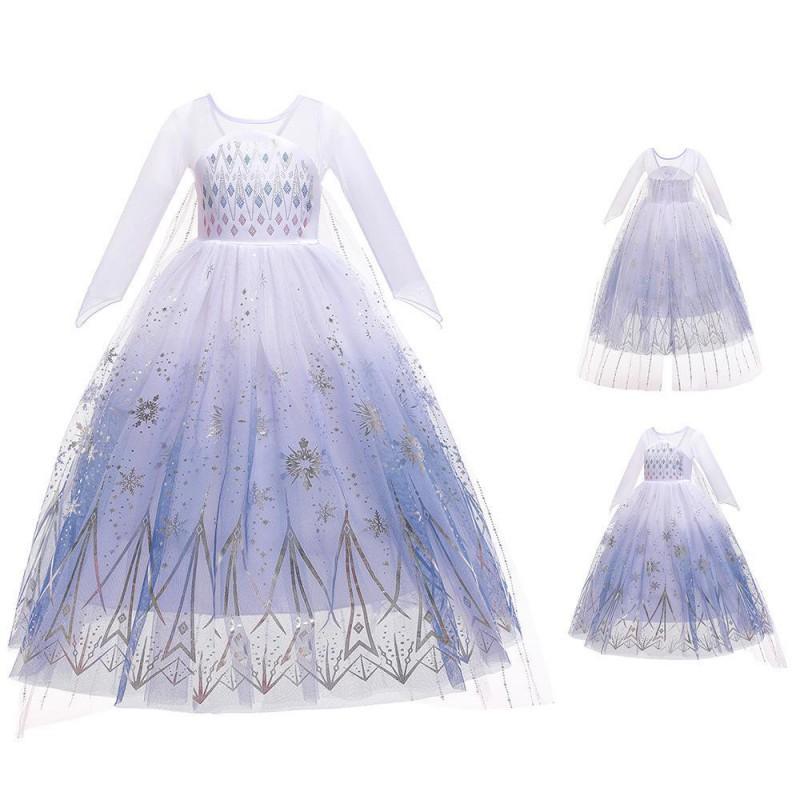 Girls Princess Dress Halloween Birthday Party Long Sleeve Gown Kids Formal Wear