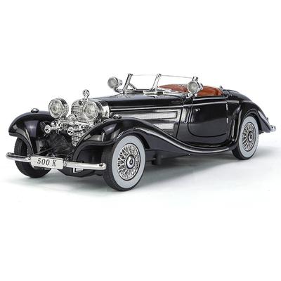 1/24 Benz 500K Oldtimer Modell Legierung Diecast Simulation Sammlerfahrzeuge mit Sound Licht Funktionale Geschenke Jungen Geburtstag