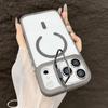 KEYSION Magnetic Transparent Phone Case for MagSafe for iPhone 17 Pro Max 17Air Metal Lens Stand Shockproof Lens Protector Cover
