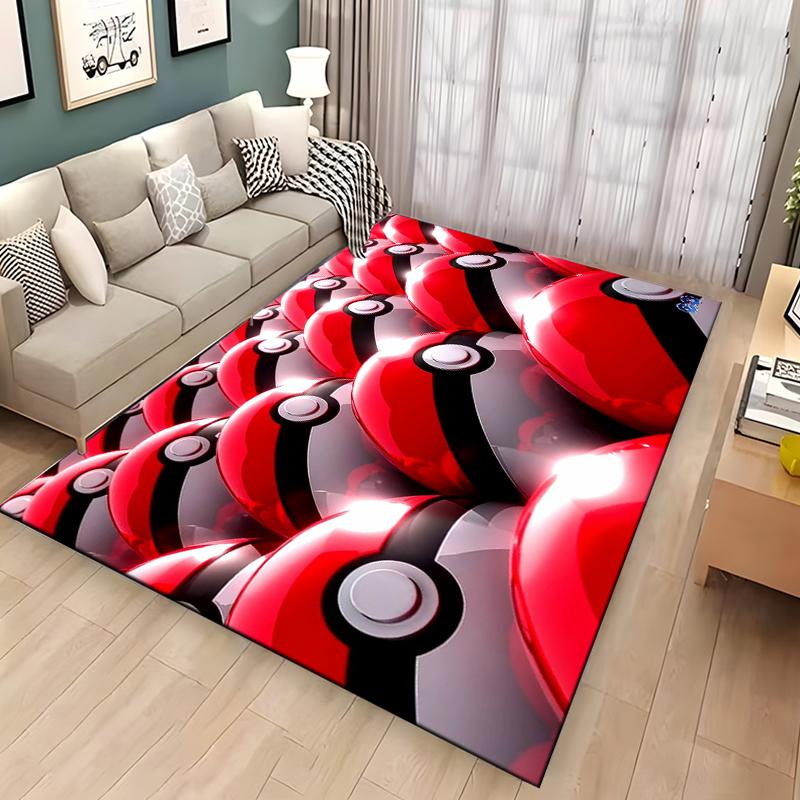 Japanese Anime Pokemon Pikachu Area Rug,Carpet for Home Living Room Bedroom Sofa Doormat Kitchen Decor,Non-slip Floor Mat