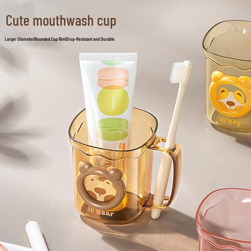 Mouthwash & Toothbrush Holder Couple Set - Transparent Tooth Mug