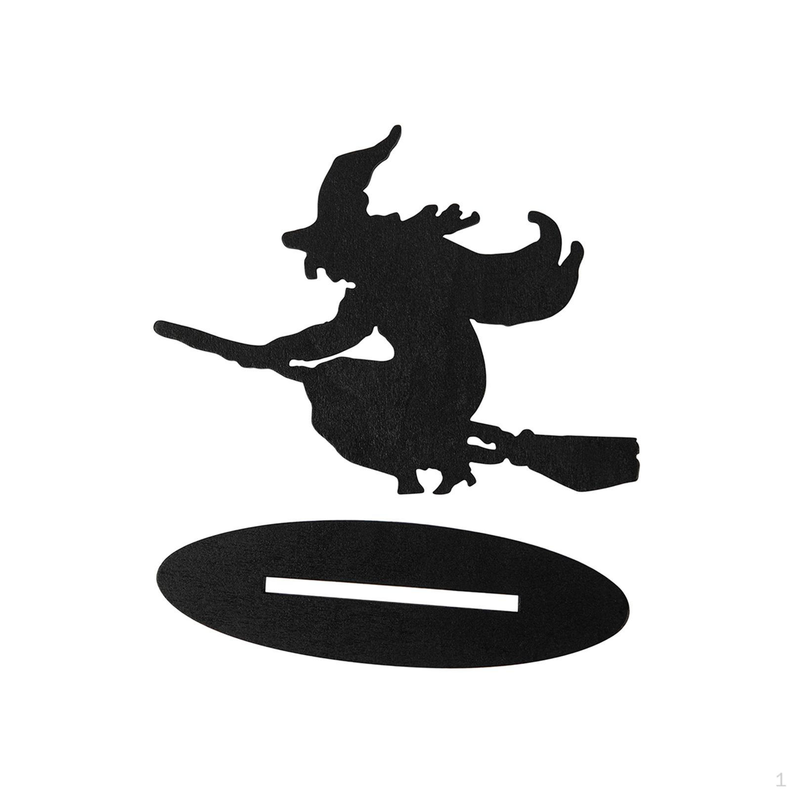 Enchanting Halloween Wooden Sculpture for Mysterious Home Decor Witch Broom