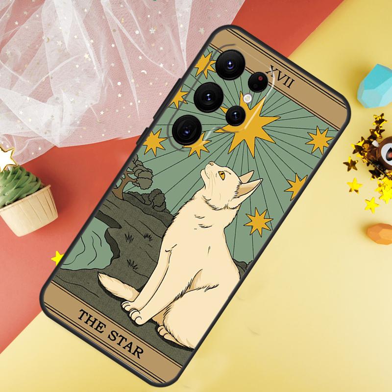 Cats Tarot Witchcraft Phone Case For Samsung Galaxy S25 S24 S21 S20 S22 S23 Ultra S9 S10 Plus S25 FE Cover Coque