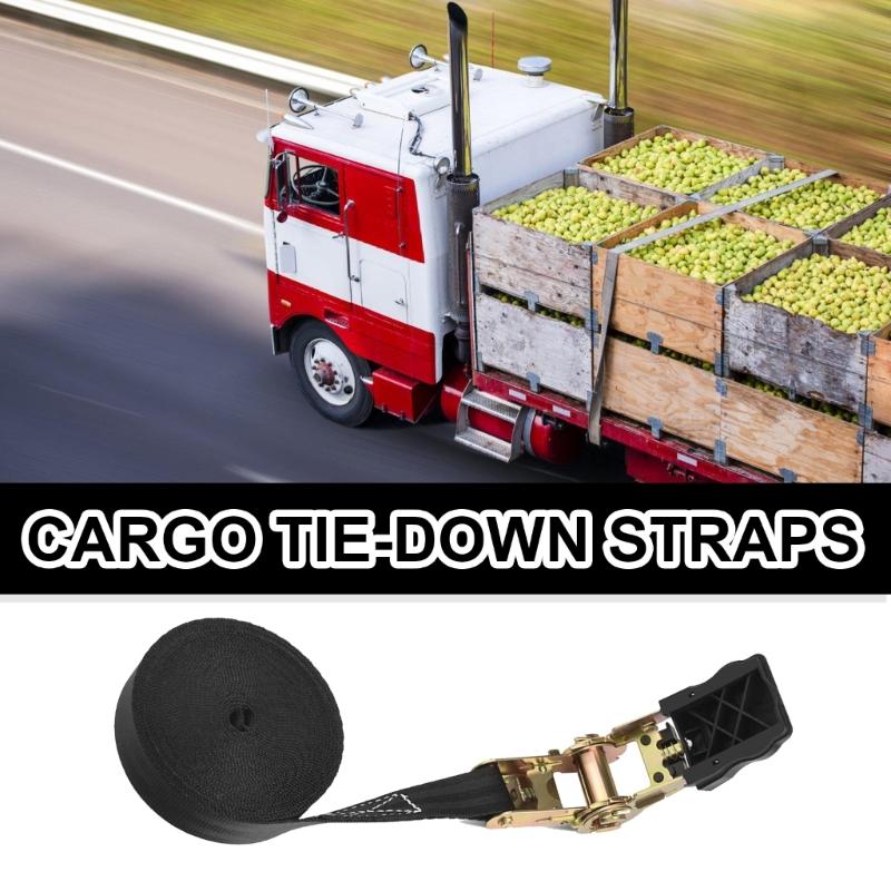 Uprgades Ratchet Straps Heavy Duty Cargo Tie Downs Secure Ratchet Tie Down Cargo Straps Simple Operate for Transport