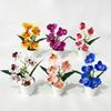 5 Blooms Artificial Orchid Arrangement Realistic Potted Flower Display  Table Centerpiece