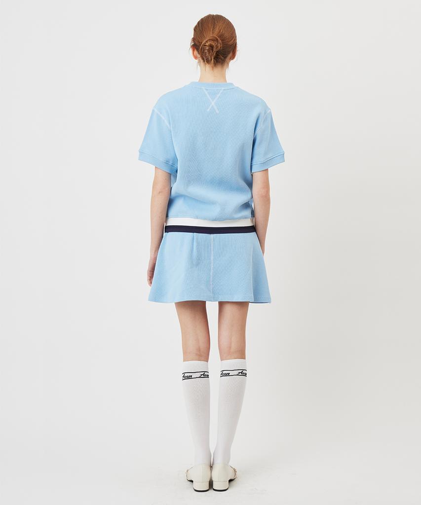 A Ben Stitch Flare Skirt Sky Blue