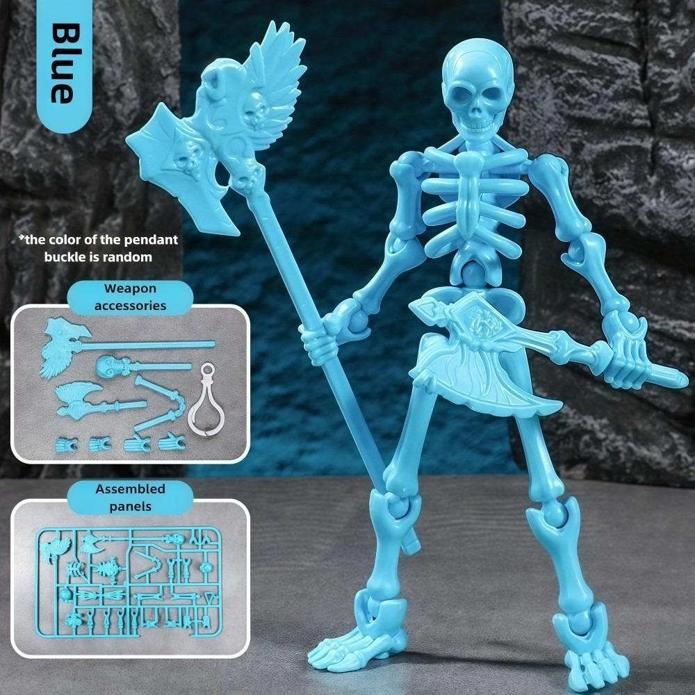 Three-Dimensional Skeleton Action Figure Wearable Can Movable Skull Model Multi-Articulable Multicolor Skeleton Assembly Toys