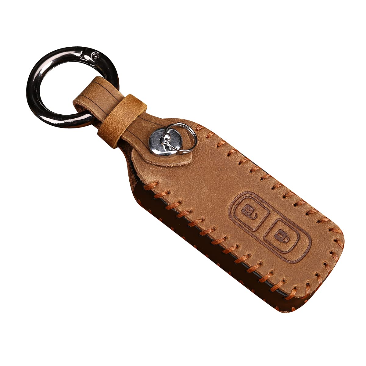 

Чехол для ключа HONDA Кожаный чехол для смарт-ключа Чехол для ключа Стильный Грязеотталкивающий Защита от царапин Чехол для ключа Honda N-BOX N-ONE N-Wagon N-VAN (2 кнопки, черные) коричневый