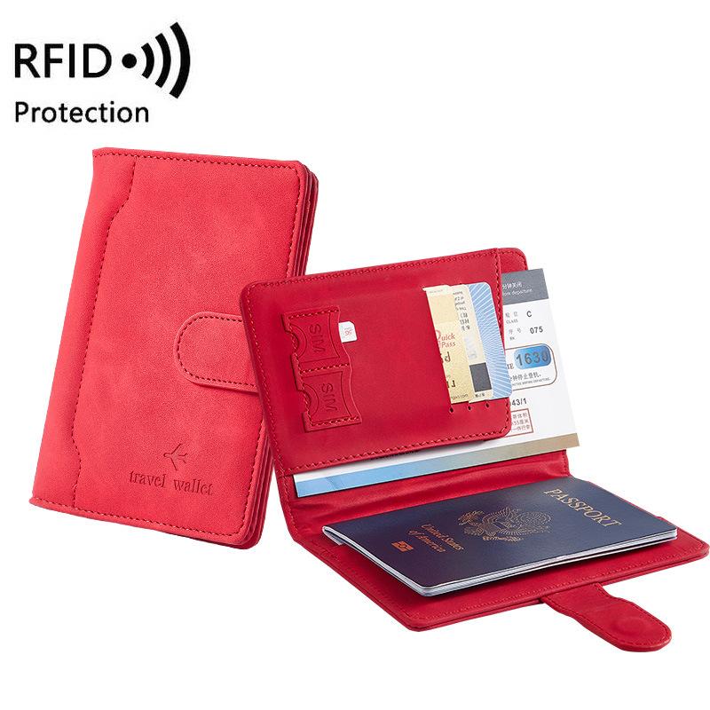 Husă pentru pașaport RFID Suport pentru pașaport Portofel multifuncțional pentru pașaport ID Suport card de credit Portofel de călătorie Accesorii de călătorie