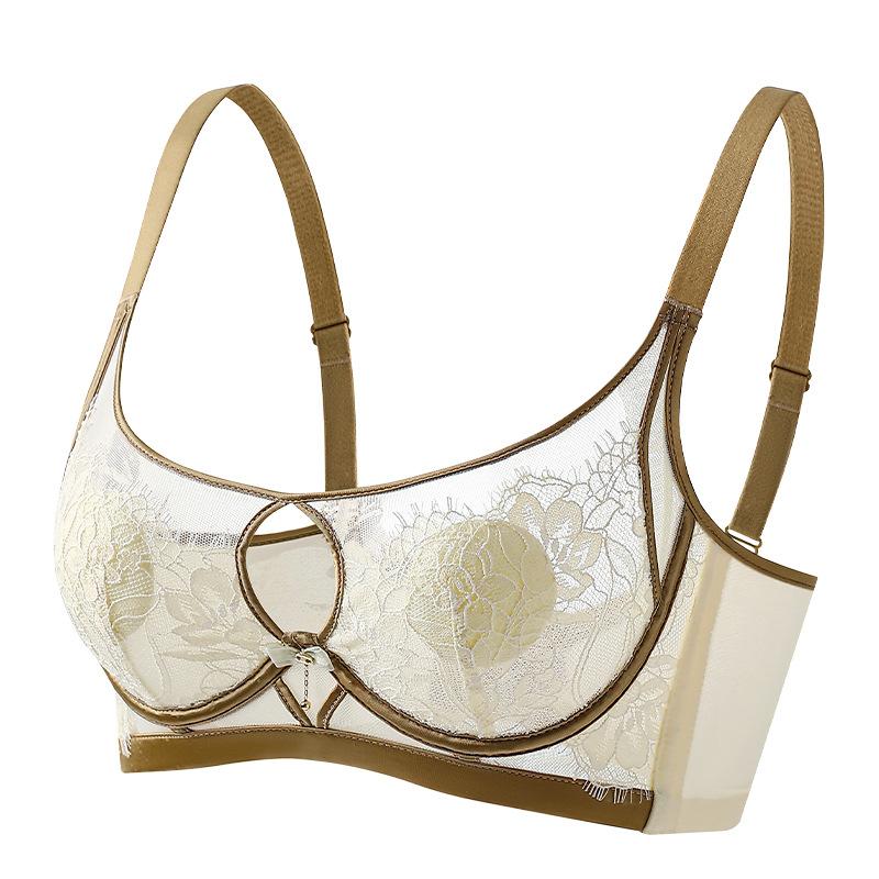 

Тонкое нижнее белье для женщин на лето, бесшовное, на косточках, с поддержкой груди, предотвращающее провисание, двухрядная застежка 42/95D бежевый