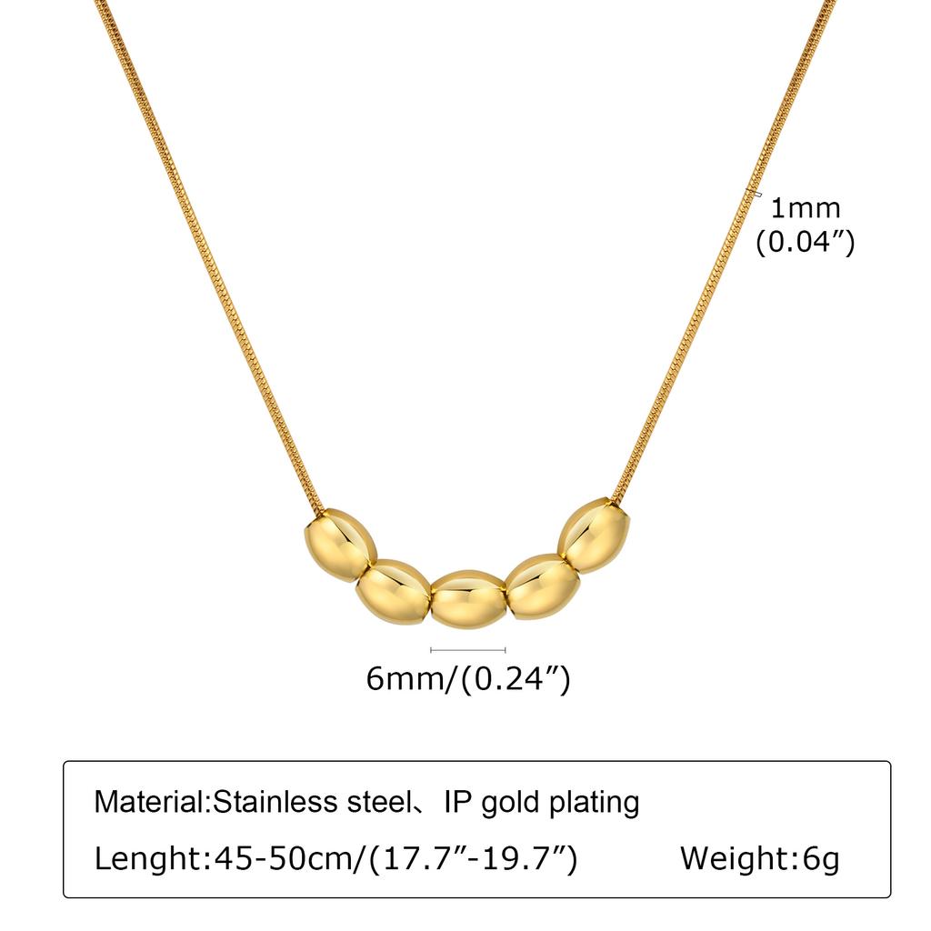 Stainless Steel Layered Bead Ball Chain Choker Necklace for Women, Geometric Ball Torques Collar Jewelry