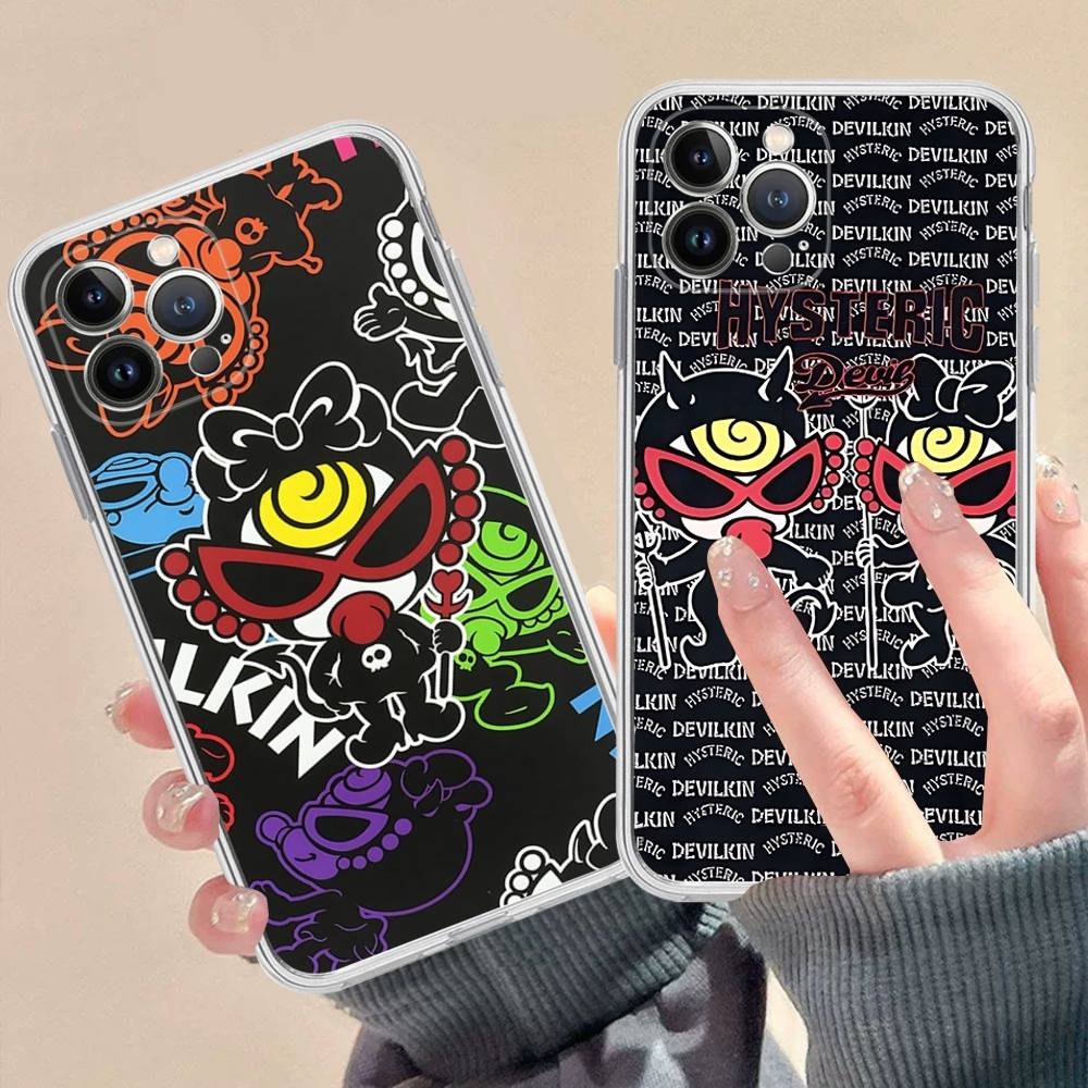Japan Fashion H-Hysteric M-Mini For iPhone 17 16 16e 15 14 13 12 11 Pro Max Mini Plus Phone Case