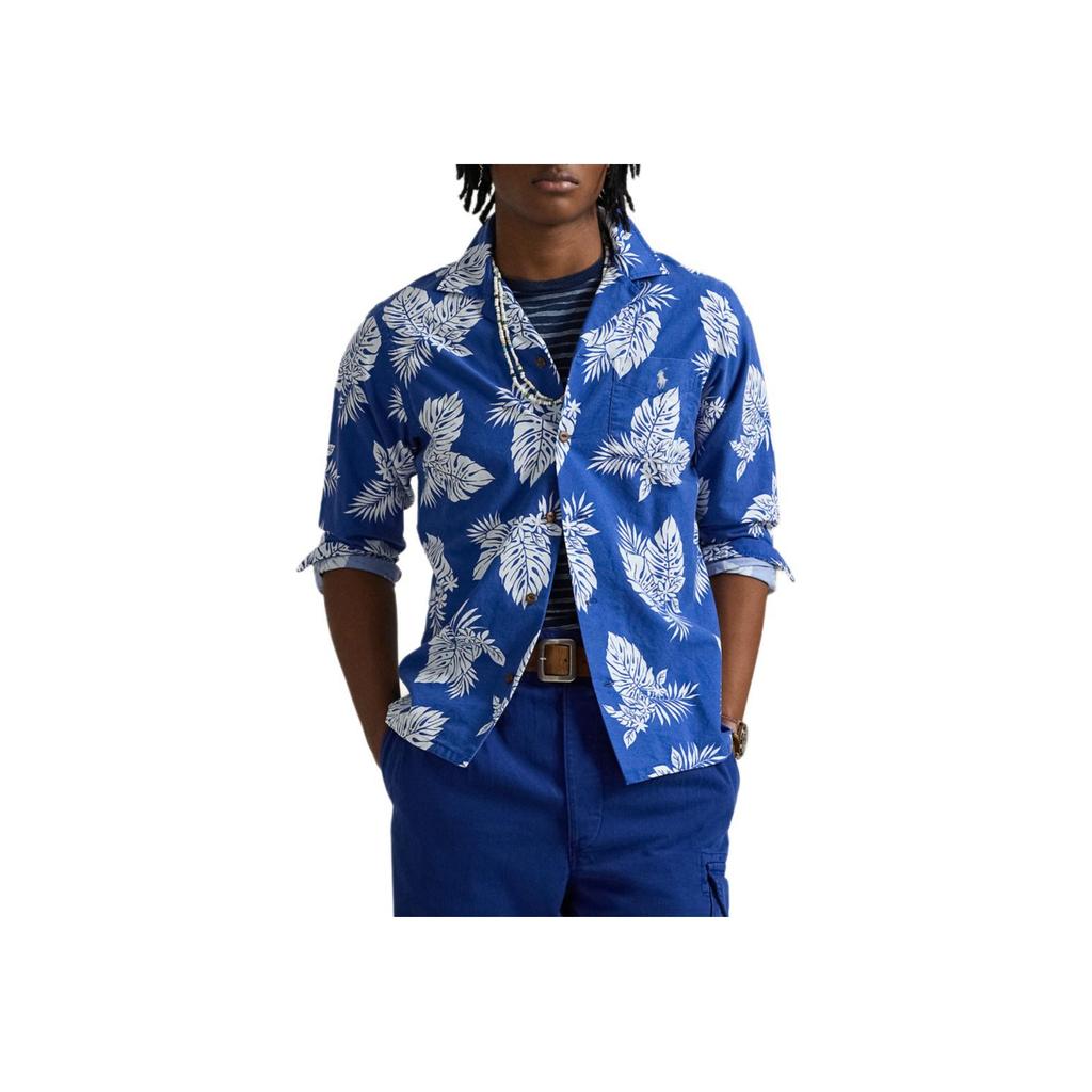 Polo Ralph Lauren Klassisches Baumwoll-Oxford-Polohemd mit Button-Down-Kragen, Langarm, Herrenhemd, Blau, MNPOWOV16824000-400