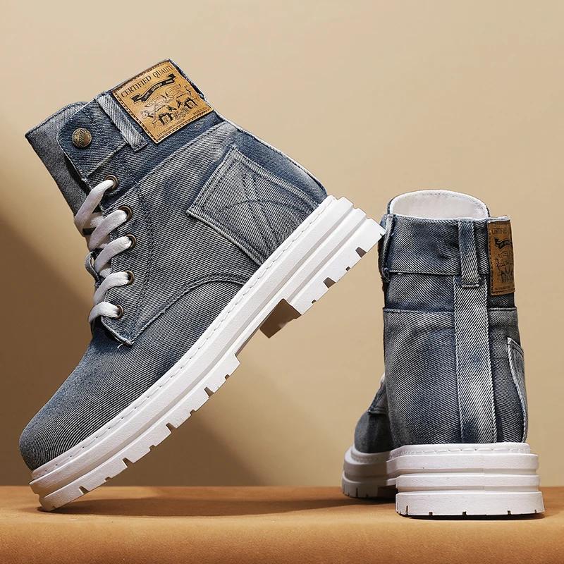Las Zapatillas Retro de Lona de Caña Alta para Hombre son Modernas Versátiles, Ligeras y para Exteriores con Cordones de Caña Alta 2024 Nuevo Talla39-44
