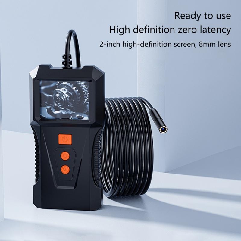 Industrial Sewer Borescope 8mm Flexible Endoscope 2inch Waterproof Camera for Engine Diagnostics Pipeline Maintenance