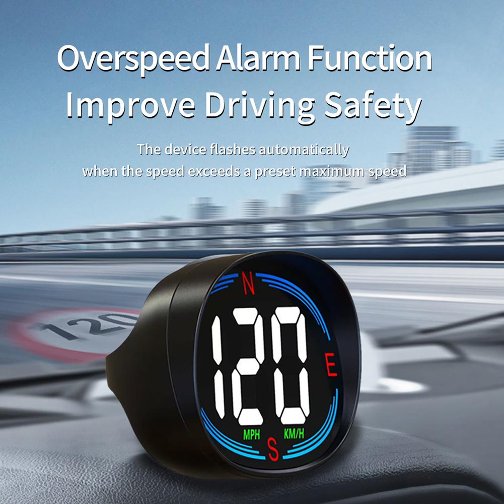 Over-Speed Reminder Speed Real Time Display MPH KM/H Speed Gauge Dual Modes Car Digital Speedometer for Car Trucks Motorcycle