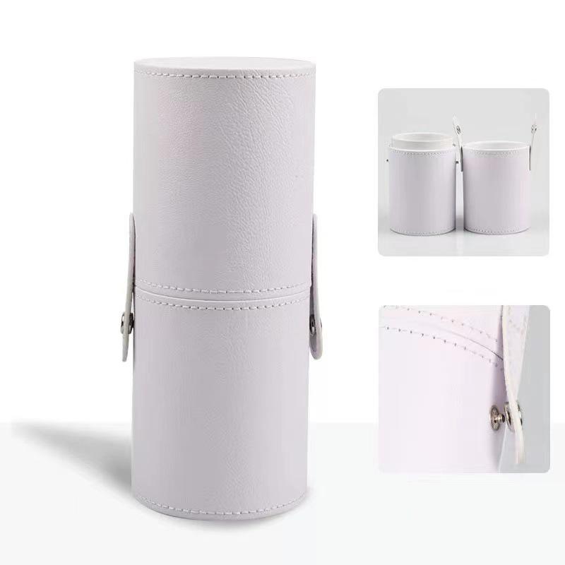 PU Leather Makeup Brush Bucket Portable Travel Cosmetic Bag Multi-Function Dust-Proof Waterproof Makeup Brush Cylinder