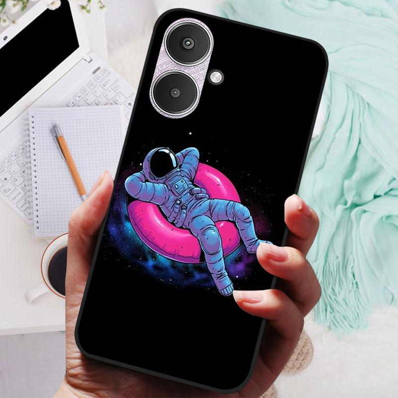 For Xiaomi Redmi 13C 5G Case Black Silicone Bumper Wolf Lions Soft TPU Covers for Xiaomi Redmi 13C 5G Funda Coque Protective