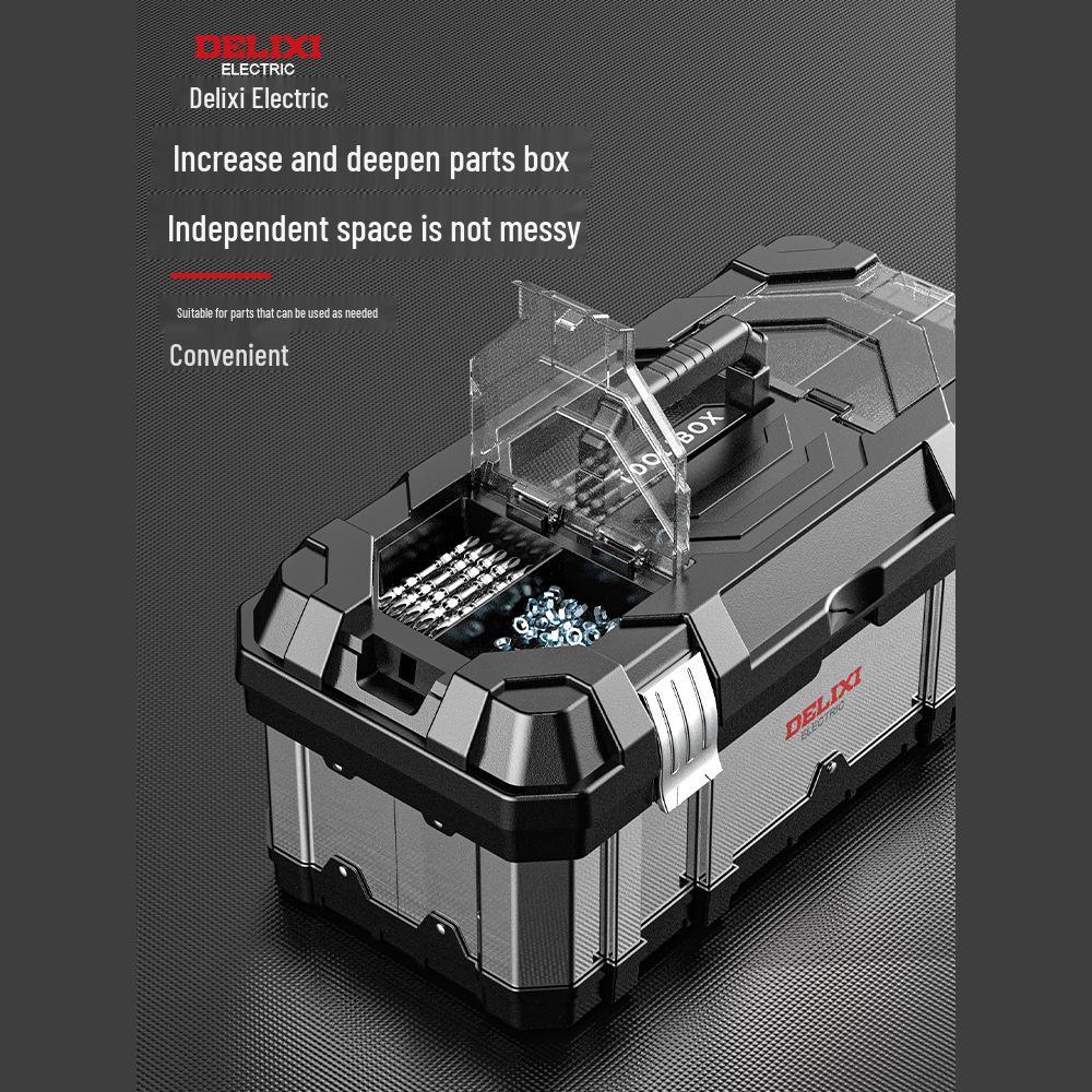 Delixi Portable Stainless Steel Multi-Tool Box - Industrial & Household Use