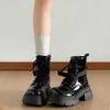Černé retro britský styl silná podrážka zvýšení Martinovy boty dámské 2025 nové letní high-end sukně krátké boty