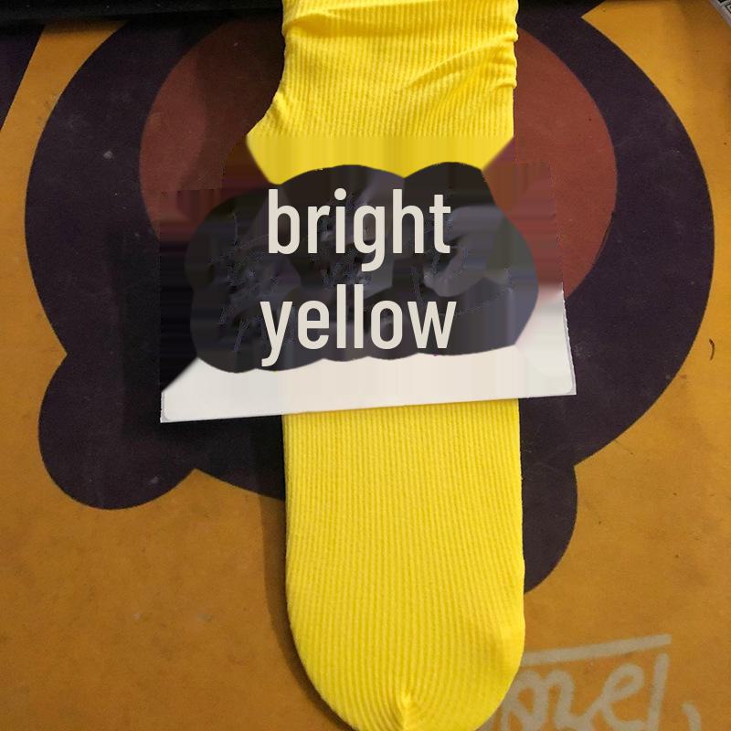 Women's Trendy Mid-Tube Ice Velvet Socks - Solid Colors and Fashionable Curls