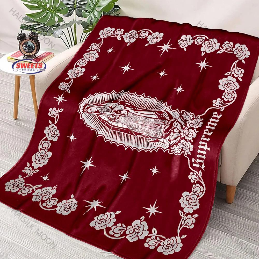 

Virgin Mary Throw Blanket Our Lady of Guadalupe Blanket Virgen De Guadalupe Comfortable and Warm Flannel Blanket for Home Nap 30x40in
